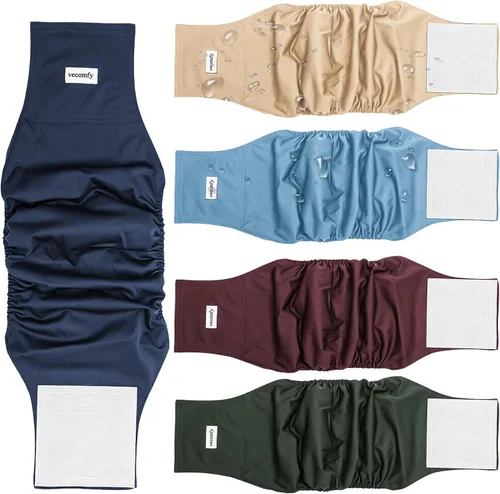 Vista 13 de vecomfy - Pañales lavables y reutilizables a prueba de fugas para perros machos de tamaño pequeño, 5