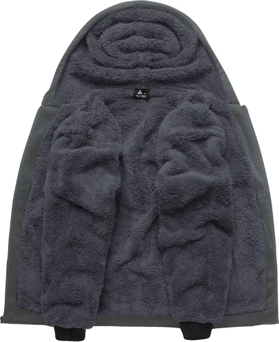 Vista 33 de SCODI Sudaderas con capucha para hombre, forro polar pesado, cremallera completa, forro de sherpa grueso, chaqueta con capucha
