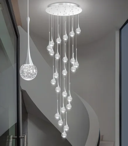 Vista 34 de Lámparas colgantes modernas para isla de cocina, LED, regulable, cristal glamuroso, iluminación colgante de techo para comedor, pasillo, dormitorio