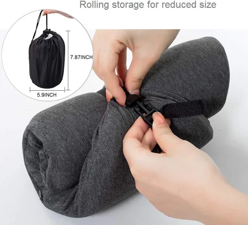 Vista 2 de Trendy Moon Memory Foam Lumbar Pillow Roll - Lumbar Cushion Low Back Support for Office Chairs and Car Seats (Dark Grey)