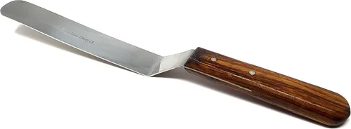Vista 10 de A2Z - Espátula de glaseado de acero inoxidable de calidad profesional, para decoración de tartas, hoja flexible resistente, mango de madera para un
