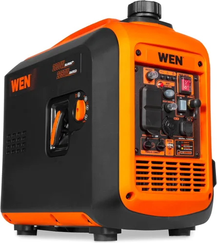 Vista 12 de WEN 56225i Generador inversor portátil de 2250 vatios, funciona con gas, con apagado de combustible, cumple con CARB, negro