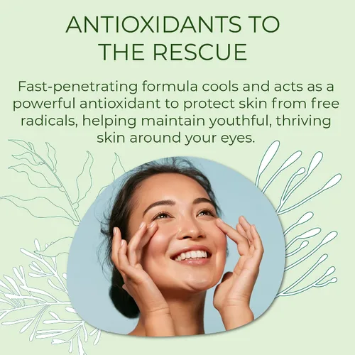 Vista 4 de Sea-el Vitamina C Kelp Gel tonificante y antiedad para el cuidado de la piel para hinchazón, bolsas debajo de los ojos y ojeras, refrescante brillo