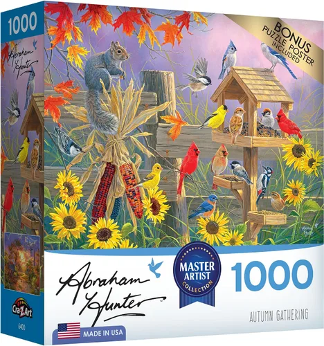Vista 2 de RoseArt - Abraham Hunter - Autumn Gathering - Rompecabezas de 1000 piezas para adultos