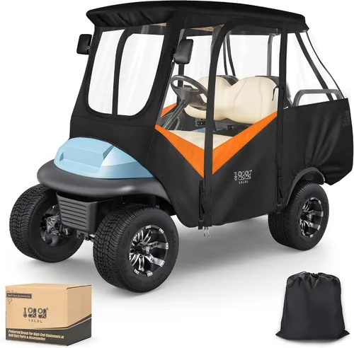 Vista 9 de 10L0L Carcasa para carrito de golf para 4 pasajeros para Club Car Precedent de 57 pulgadas, cubierta de lluvia transparente impermeable 600D