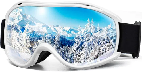Vista 8 de SPOSUNE OTG - Gafas de esquí para hombres y mujeres, gafas de snowboard antiniebla, protección UV, gafas de nieve para adultos y jóvenes