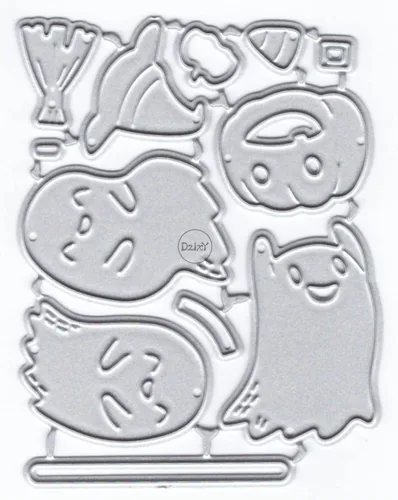 Vista 6 de DzIxY Juego de troqueles de metal fantasma de calabazas de Halloween para hacer tarjetas, juegos de troqueles de papel para grabar, plantillas