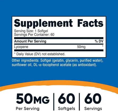 Vista 2 de Nutricost Licopeno 50mg cápsulas blandas (60 cápsulas blandas)