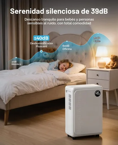Vista 6 de 32 Pint Dehumidifier for Basement and Home, 2600 Sq Ft with Drain Hose