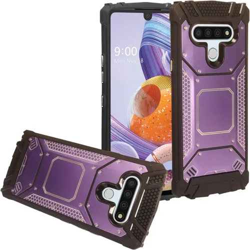 Vista 20 de Para LG Stylo 6 LM-Q730 (2020) - Funda híbrida con soporte de anillo - RS2 Negro