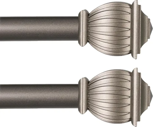 Vista 17 de Kenney Beckett - Barra decorativa estándar para cortina de ventana, 5/8", 28-48", negra Negro