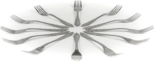 Vista 5 de DecorRack - Tenedores de cena de acero inoxidable de 36 piezas, 7.5 pulgadas, apto para lavavajillas