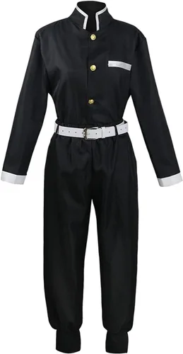 Vista 5 de Disfraz de Tanjirou para cosplay, unisex, para adulto, chaqueta, uniforme con aretes