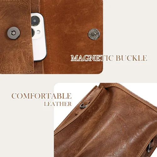 Vista 7 de INICAT Bolsos cruzados pequeños para mujer de cuero sintético para teléfono celular con ranuras para tarjetas
