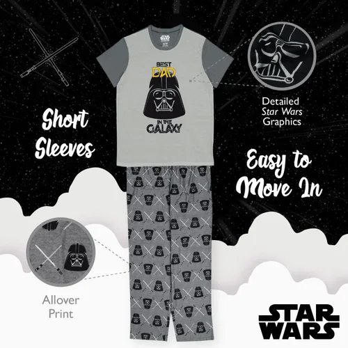 Vista 4 de STAR WARS Men's 2-Piece Holiday Family Sleep Set