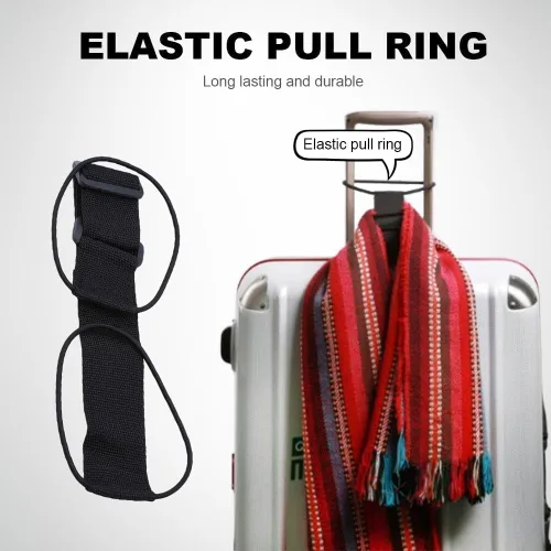 Vista 6 de Correas de conector de equipaje ajustables fuertes y multiusos, añade una bolsa, maleta fácil de viajar, cinturón de sujeción elástico flexible