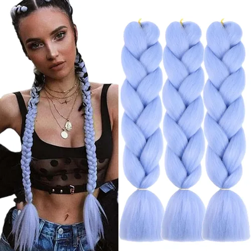 Vista 41 de Beige (613) Cabello trenzado 6 paquetes de extensiones de cabello sintético de 24 pulgadas, extensiones de cabello trenzado Jumbo Ombre trenzado