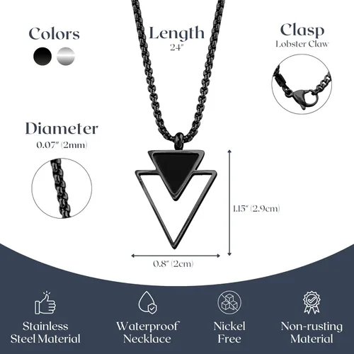Vista 34 de Galis Collar para hombre, collar de cadena de plata de acero inoxidable de alta calidad para hombres, no se deslustra, cadenas para hombres