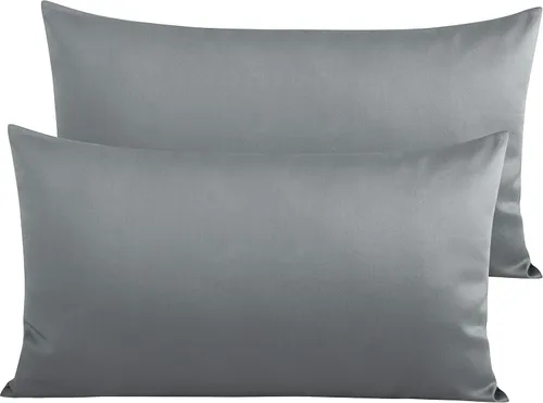 Vista 12 de NTBAY Fundas de Almohada de Algodón Egipcio Queen - Juego de 2, Fundas de Almohada de Algodón de 500 Hilos - Fundas de Almohada Suaves