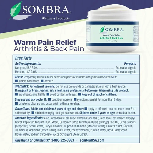 Vista 7 de Sombra Gel cálido y fresco para aliviar el dolor, alivio cálido para la artritis y el dolor crónico antes del entrenamiento, frotamiento muscular