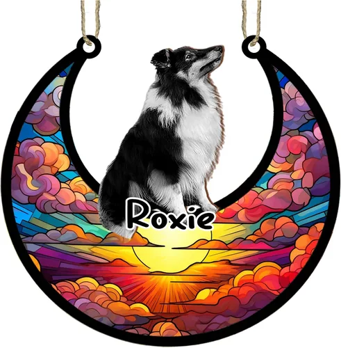 Vista 84 de LOVELYPOD Adorno de Navidad personalizado para perro pastor australiano, atrapasoles conmemorativo, adorno de Navidad de pastor australiano