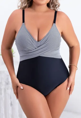 Vista 4 de B2prity - Trajes de baño de una pieza para mujer, control de abdomen, parte delantera cruzada, reductores, cuello en V, monokini