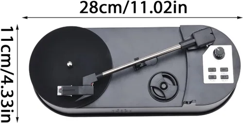 Vista 5 de Turntable Converter for Record Player to MP3 Conversion Adapter with Multiple Speeds and Integrated Auditory Record Converter