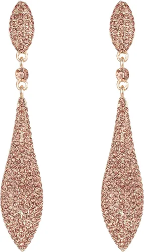 Vista 20 de EVER FAITH Pendientes colgantes de cristal austriaco para boda y baile de graduación, joyería con doble gota de agua para fiestas nupciales con 1