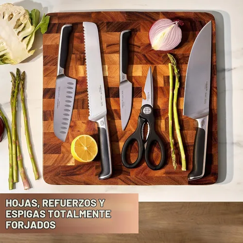 Vista 6 de Calphalon® Premier™ SharpIN - Juego de cuchillos con bloque de cuchillos afilador, 15 piezas, acero al carbono
