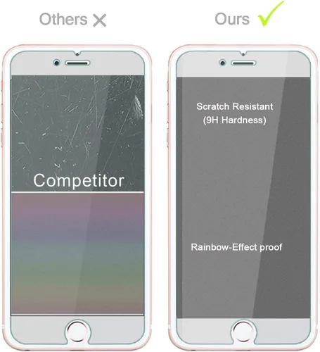 Vista 2 de eTECH Collection - Protector de pantalla de vidrio templado para iPhone 7, iPhone 7 de 4.7 pulgadas 2017 y 2016, 3D táctil, sin burbujas, compatible