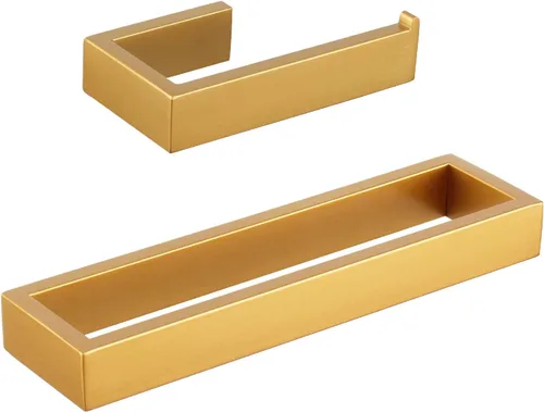 Vista 11 de GERZWY Juego de accesorios de baño de 2 piezas de acero inoxidable contemporáneo montado en la pared - Soporte para papel higiénico con anillos