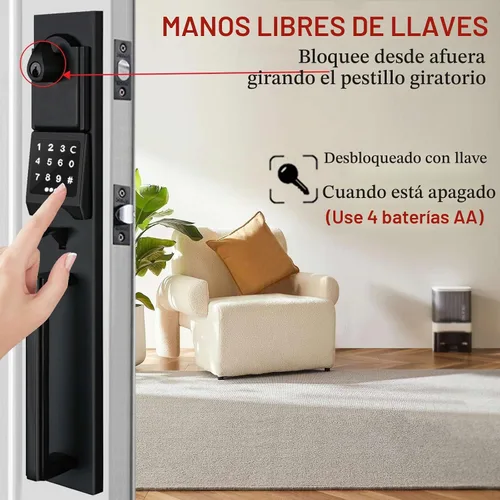 Vista 5 de NEWBANG Manija de teclado inteligente Puerta doble negro mano izquierda