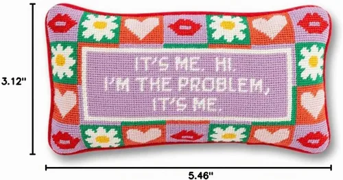 Vista 8 de FURBISH Almohada Decorativa de Punto de Cruz, Letra de Canción, Pequeña Almohada Bordada de Acento para Cama, Silla, Sofá, Decoración del Hogar Soy