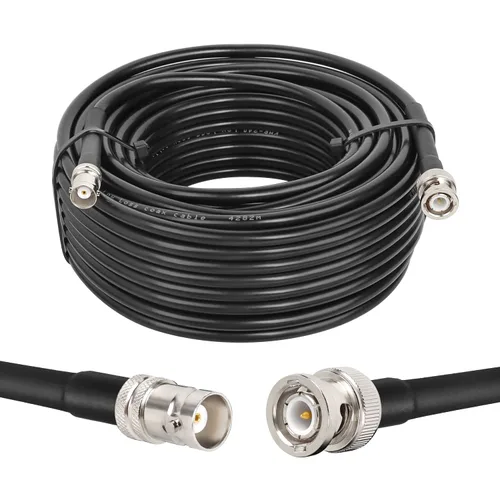 Vista 14 de MOOKEERF Cable coaxial BNC macho a BNC hembra de 50 ohmios RG8X coaxial de pérdida ultra baja para antena, radio RF, módem, osciloscopio, espectro