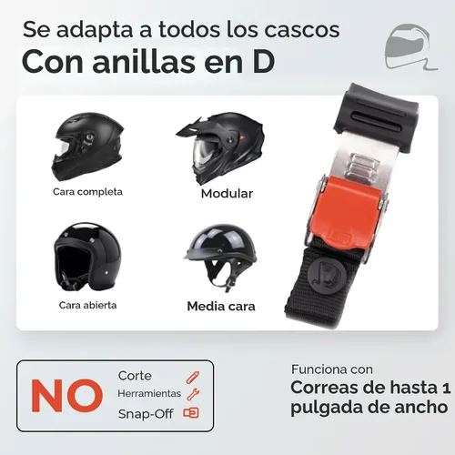 Vista 2 de Juego de hebilla de liberación rápida de acero inoxidable con trinquete para casco