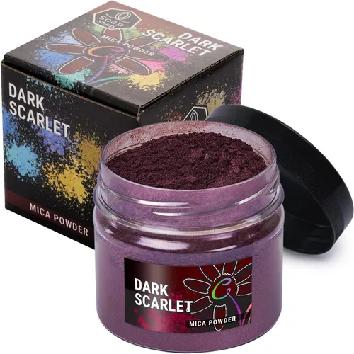 Vista 30 de Polvo de mica cereza 2 oz - Tinte para hacer jabón - Color único - Suministros para hacer jabón a mano - Pigmento de color de resina epoxi - Polvo