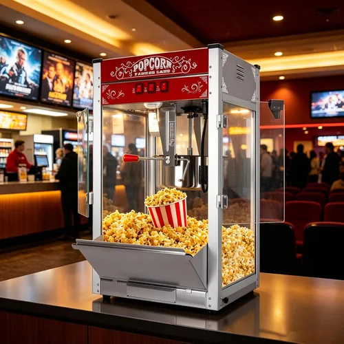 Vista 29 de Máquina comercial de palomitas de maíz con hervidor de 20 onzas, máquina de palomitas de maíz para encimera estilo teatro, acero inoxidable, control