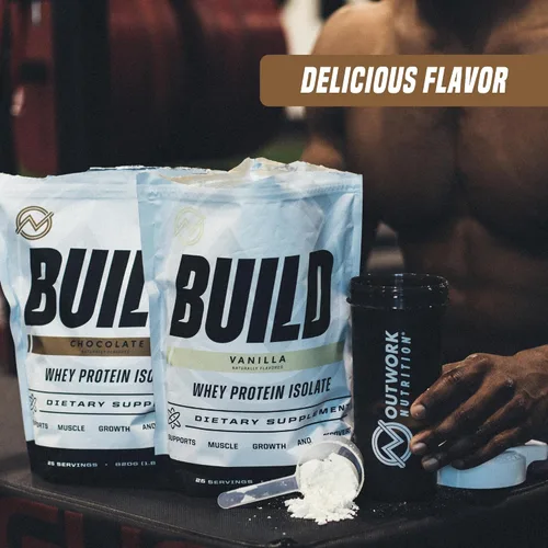 Vista 4 de Outwork Nutrition Proteína aislada de suero en polvo, acelera la construcción muscular y la recuperación, baja en lactosa, sin gluten, suplemento