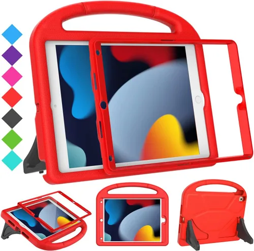 Vista 10 de SUPLIK Funda para niños para iPad de 9ª/8ª/7ª generación - 10.2 pulgadas 2021/2020/2019 Funda con protector de pantalla integrado, asa resistente a