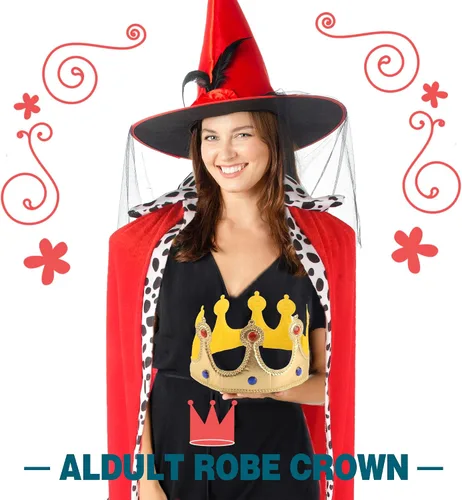 Vista 6 de Paquete de 2 disfraces de reyes para adultos, capa de reina para adultos, Halloween, King, príncipe, cosplay, fiesta de cumpleaños