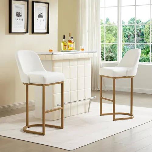 Vista 126 de Leick Home 214536 Barrelback Silla de comedor con base de metal, juego de 2, para comedor, asiento moderno de lino negro y base de metal dorado