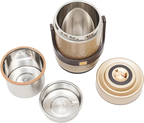 Vista 5 de LOYALHEARTDY Termo de 67 onzas para comida caliente, tarro térmico de alimentos con aislamiento de 3 capas sellado, recipientes de sopa apilables