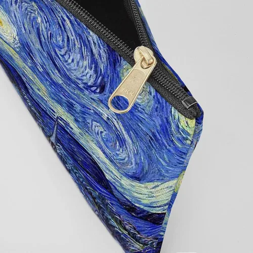 Vista 9 de CafePress Starry Night by Vincent Van Gogh - Neceser grande con cremallera, 12.5 x 8.5 pulgadas, Blanco