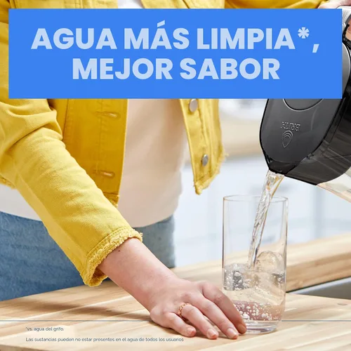 Vista 2 de Jarra de filtro de agua Brita grande para agua del grifo y potable con indicador de cambio SmartLight, incluye 1 filtro estándar, libre de BPA, dura