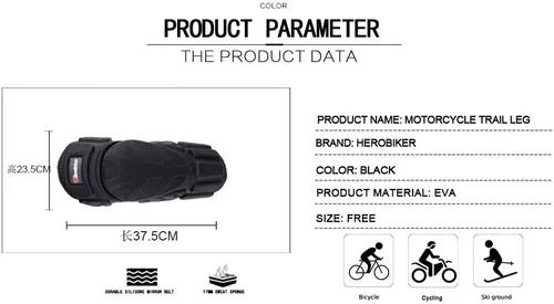 Vista 8 de herobiker Moto rodilleras negro motocicleta rodilleras de protección Motocicleta Motocross Bicicleta Pads Rodilla Pads Protector guardias