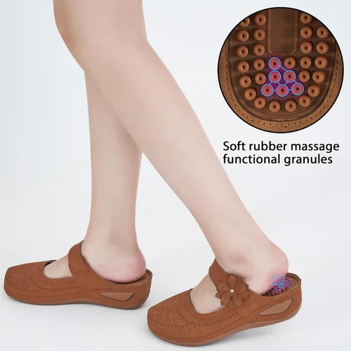 Vista 22 de Alicegana Sandalias elegantes de verano para mujer, con puntera cerrada, estilo casual, sin cordones, con gancho ajustable