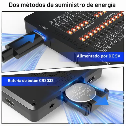 Vista 5 de Treedix Probador de Cables USB Comprobador de Cables USB Detección Rápida de Cables de Datos para Type-C, USB-A 3.0, Micro-B 3.0, Micro-B 2.0