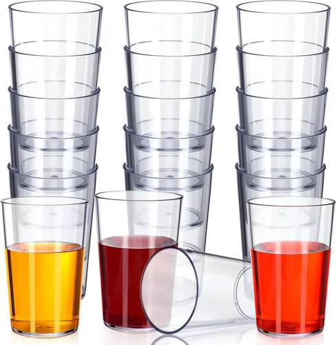 Vista 9 de Meanplan Paquete de 12 vasos de plástico de 8 onzas, vasos reutilizables Transparente