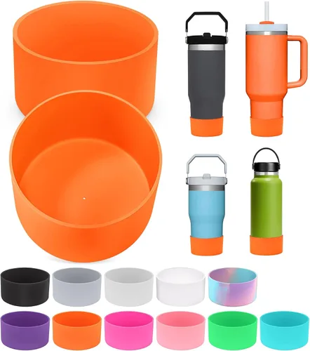 Vista 9 de PICcircuit 2 piezas para Stanley Boot, fondo de silicona para Quencher Adventure 40oz 30oz botella IceFlow 20oz 30oz y para vaso Hydroflask 12-24oz