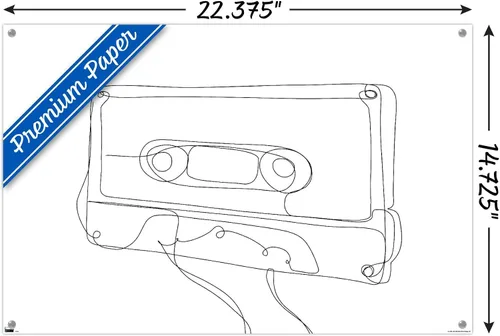 Vista 3 de Trends International LÍNEA Y CEPILLO - Póster de pared de casete de línea continua con pasadores